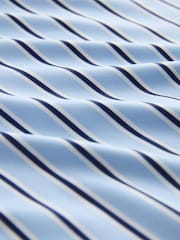 Gestreift, Blau - Soft Touch Slinky Nylon Crew Neck Short Sleeve Top - Bild 7 von 7