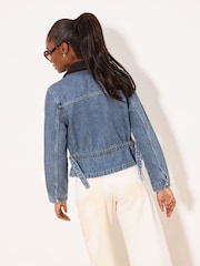Lipsy Mid Wash Blue Collared Barn Jacket - Image 2 of 5