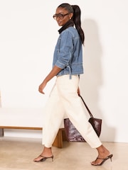 Lipsy Mid Wash Blue Collared Barn Jacket - Image 3 of 5