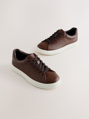 Tan Brown Lace-Up Smart Trainers - Image 1 of 5