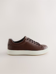 Tan Brown Lace-Up Smart Trainers - Image 2 of 5