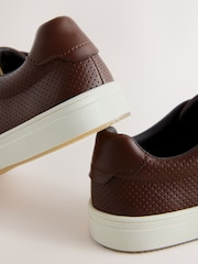 Tan Brown Lace-Up Smart Trainers - Image 3 of 5
