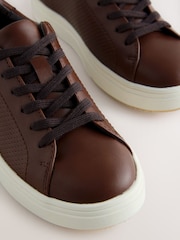 Tan Brown Lace-Up Smart Trainers - Image 4 of 5