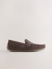 Suede Chocolate Brown Standard Fit (F) Loafers - Image 2 of 5