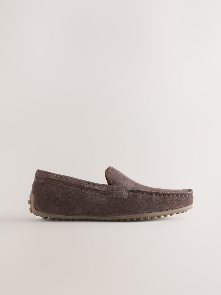 Suede Chocolate Brown Standard Fit (F) Loafers - Image 2 of 5 Suede Chocolate Brown Standard Fit (F) Loafers - Image 2 of 5