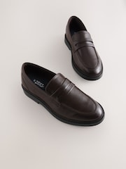 Chocolate Brown Leather Standard Fit (F) Smart Loafers - Image 1 of 5