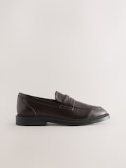 Chocolate Brown Leather Standard Fit (F) Smart Loafers - Image 2 of 5