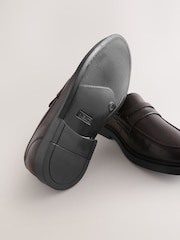 Chocolate Brown Leather Standard Fit (F) Smart Loafers - Image 3 of 5