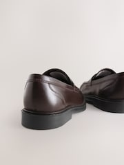 Chocolate Brown Leather Standard Fit (F) Smart Loafers - Image 4 of 5