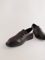 Chocolate Brown Leather Standard Fit (F) Smart Loafers - Image 5 of 5