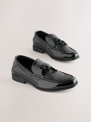 Black Patent Tassel Standard Fit (F) Smart Loafers - Image 1 of 5