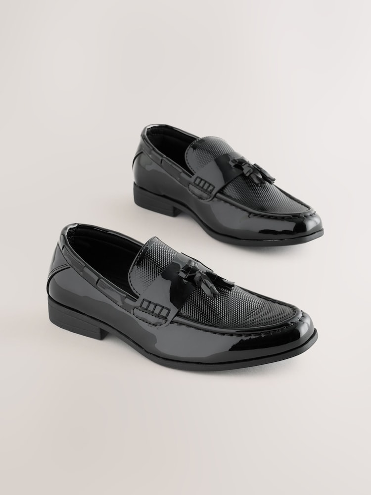 Black Patent Tassel Standard Fit (F) Smart Loafers - Image 1 of 5 Black Patent Tassel Standard Fit (F) Smart Loafers - Image 1 of 5