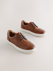 Tan Brown Standard Fit (F) Lace-Up Brogue Shoes - Image 1 of 5