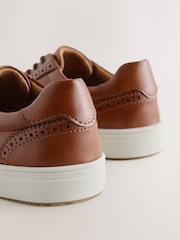 Tan Brown Standard Fit (F) Lace-Up Brogue Shoes - Image 3 of 5