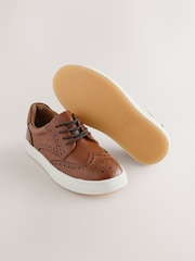 Tan Brown Standard Fit (F) Lace-Up Brogue Shoes - Image 4 of 5