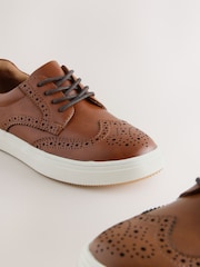 Tan Brown Standard Fit (F) Lace-Up Brogue Shoes - Image 5 of 5