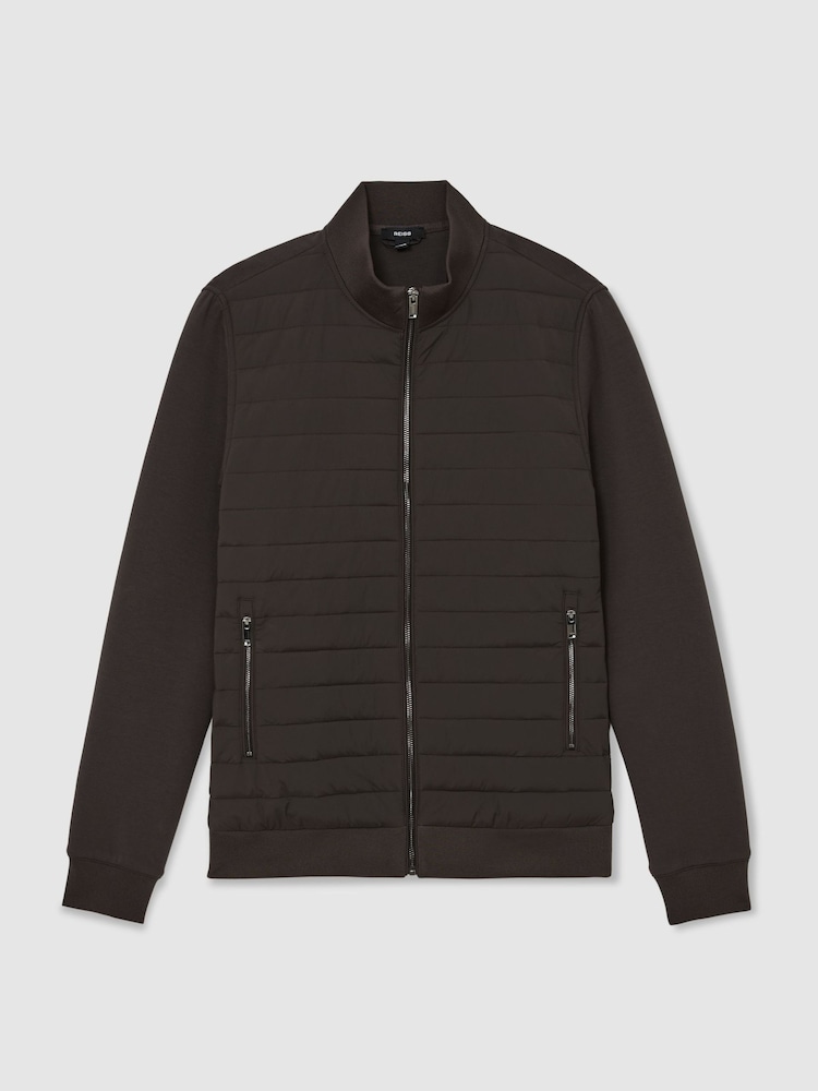 Καφετί της σοκολάτας - Υβριδικό πάπλωμα Reiss Freddie και μπουφάν με φερμουάρ Interlock - Εικόνα 2 από 6