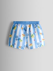 JoJo Maman Bébé Blue Tennis Stripe Swim Shorts - Image 3 of 4