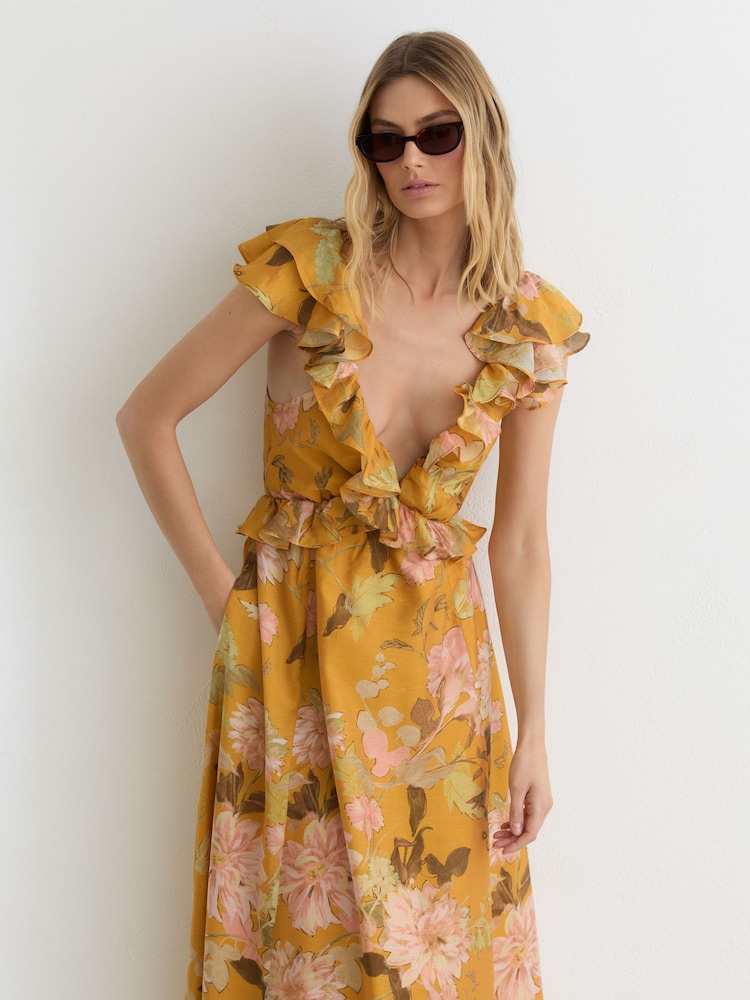 Reiss Yellow Lucy Dress - Image 1 of 8