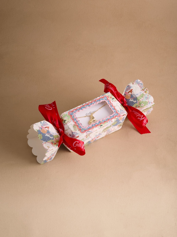 Cath Kidston Gold Tone Ice Skate Charm Cracker Box Necklace - Image 4 of 4 Cath Kidston Gold Tone Ice Skate Charm Cracker Box Necklace - Image 4 of 4