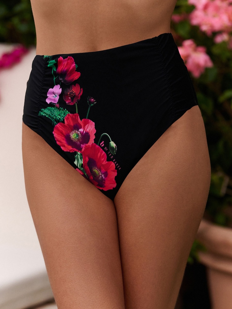 B by Ted Baker Tanga Side Black Floral Bikini Briefs - Image 2 of 5 B by Ted Baker Tanga Side Black Floral Bikini Briefs - Image 2 of 5