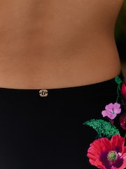 B by Ted Baker Tanga Side Black Floral Bikini Briefs - Image 4 of 5