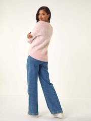 Roman Pink Mosaic Print Fluffy Jumper - Image 3 of 5