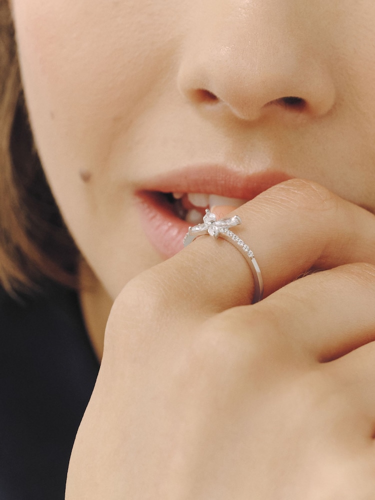 Sterling Silver Butterfly Cubic Zirconia Ring - Image 1 of 2 Sterling Silver Butterfly Cubic Zirconia Ring - Image 1 of 2