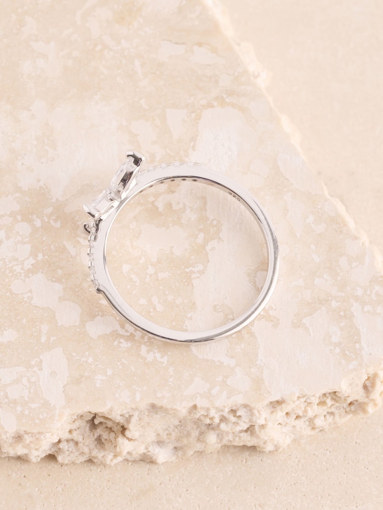 Sterling Silver Butterfly Cubic Zirconia Ring - Image 5 of 5
