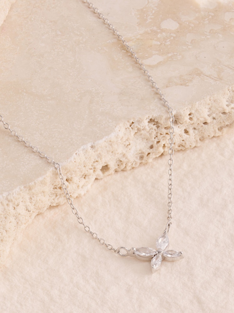Srpskohrvatski / srpskohrvatski - Butterfly Cubic Zirconia Necklace - Slika 3 od 3