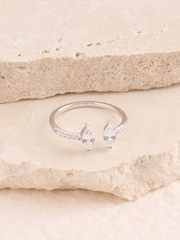 Sterling Silver - Cubic Zirconia Open Ring - Εικόνα 1 από 3