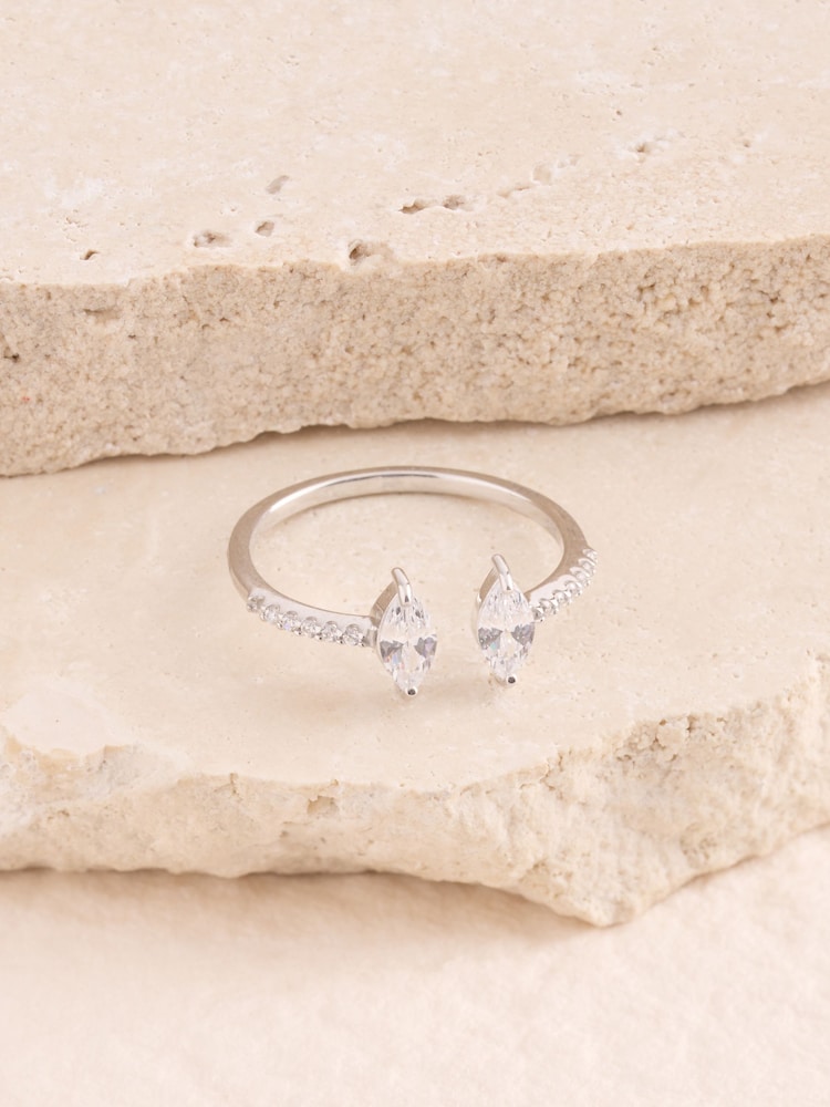 Sterling Silver - Cubic Zirconia Open Ring - Εικόνα 1 από 3