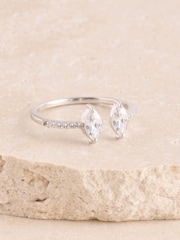 Sterling Silver - Cubic Zirconia Open Ring - Εικόνα 2 από 3