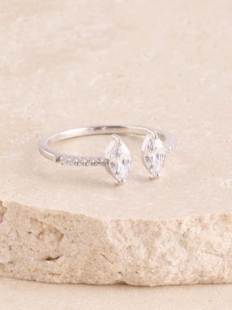 Sterling Silver - Cubic Zirconia Open Ring - Εικόνα 2 από 3