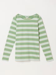 FatFace Breton Green Striped 100% Cotton T-Shirt - Image 1 of 1