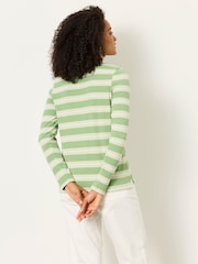 FatFace Breton Green Striped 100% Cotton T-Shirt - Image 2 of 6