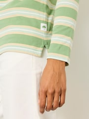 FatFace Breton Green Striped 100% Cotton T-Shirt - Image 3 of 6