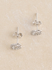 Sterling Silver Padlock Heart Stud Earrings - Image 2 of 3