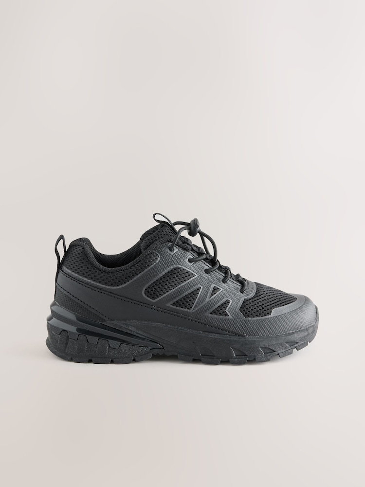 Black Elastic Lace Trainers - Image 2 of 6 Black Elastic Lace Trainers - Image 2 of 6