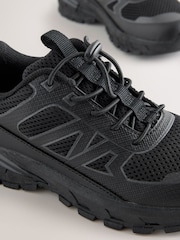 Black Elastic Lace Trainers - Image 3 of 6
