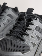 Black Elastic Lace Trainers - Image 4 of 6