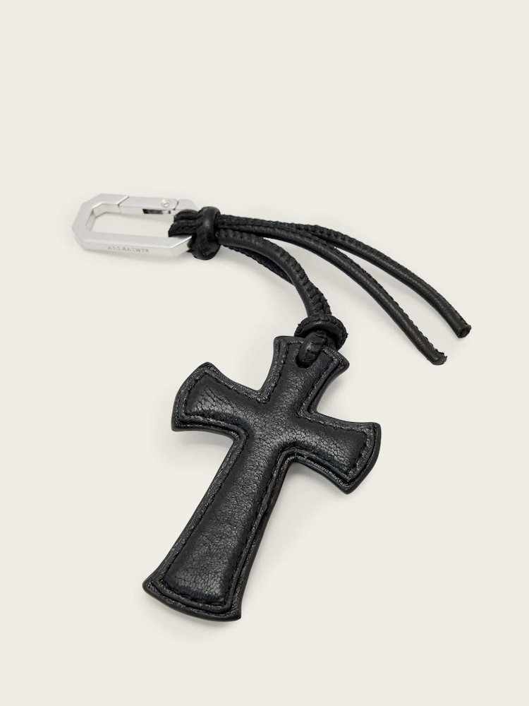 Allsaints מחזיק מפתחות מעור בצורת צלב - תמונה 2 מתוך 2