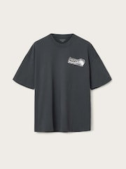 AllSaints Black Burnout Short Sleeve Crew Neck T-Shirt - Image 10 of 10