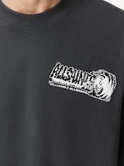 AllSaints Black Burnout Short Sleeve Crew Neck T-Shirt - Image 8 of 10