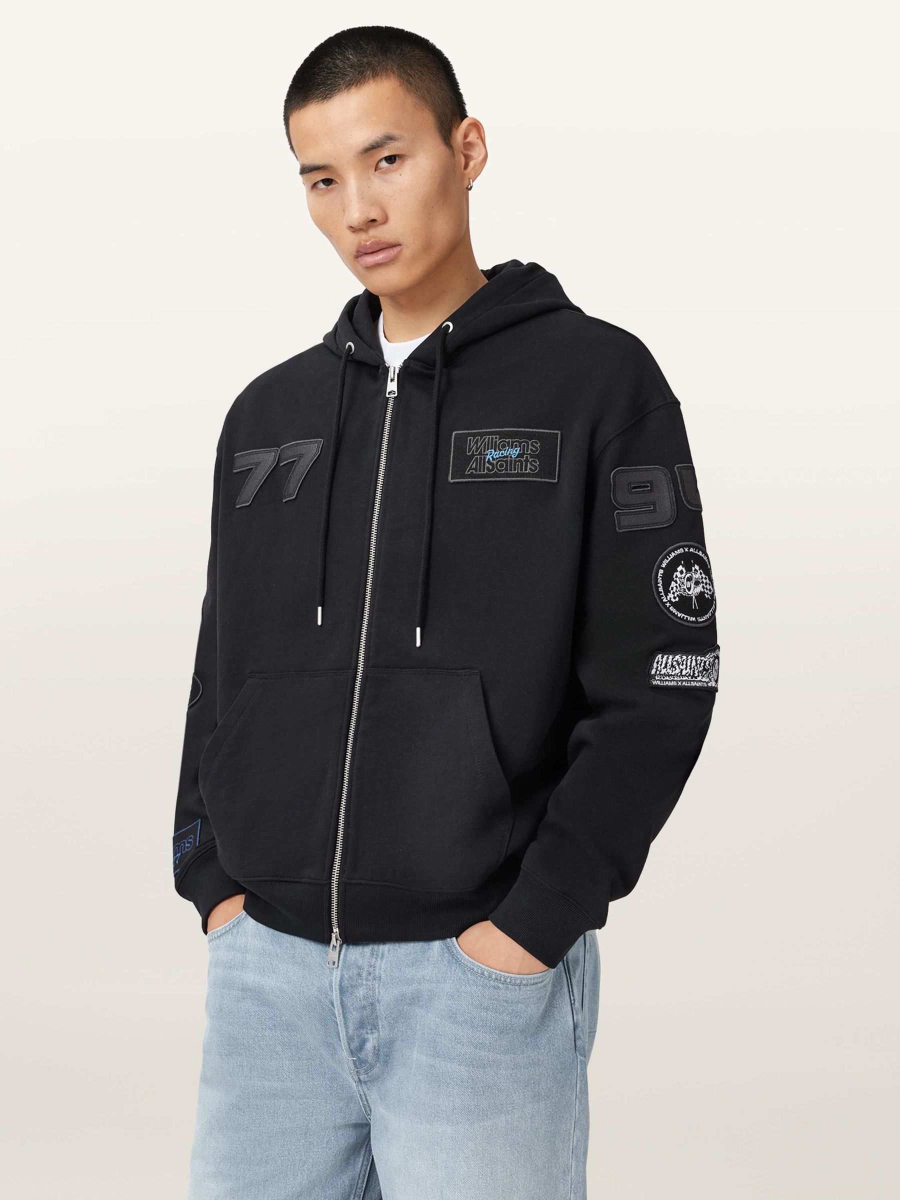 Buy AllSaints Black Apex Zip Through Hoodie from Next USA