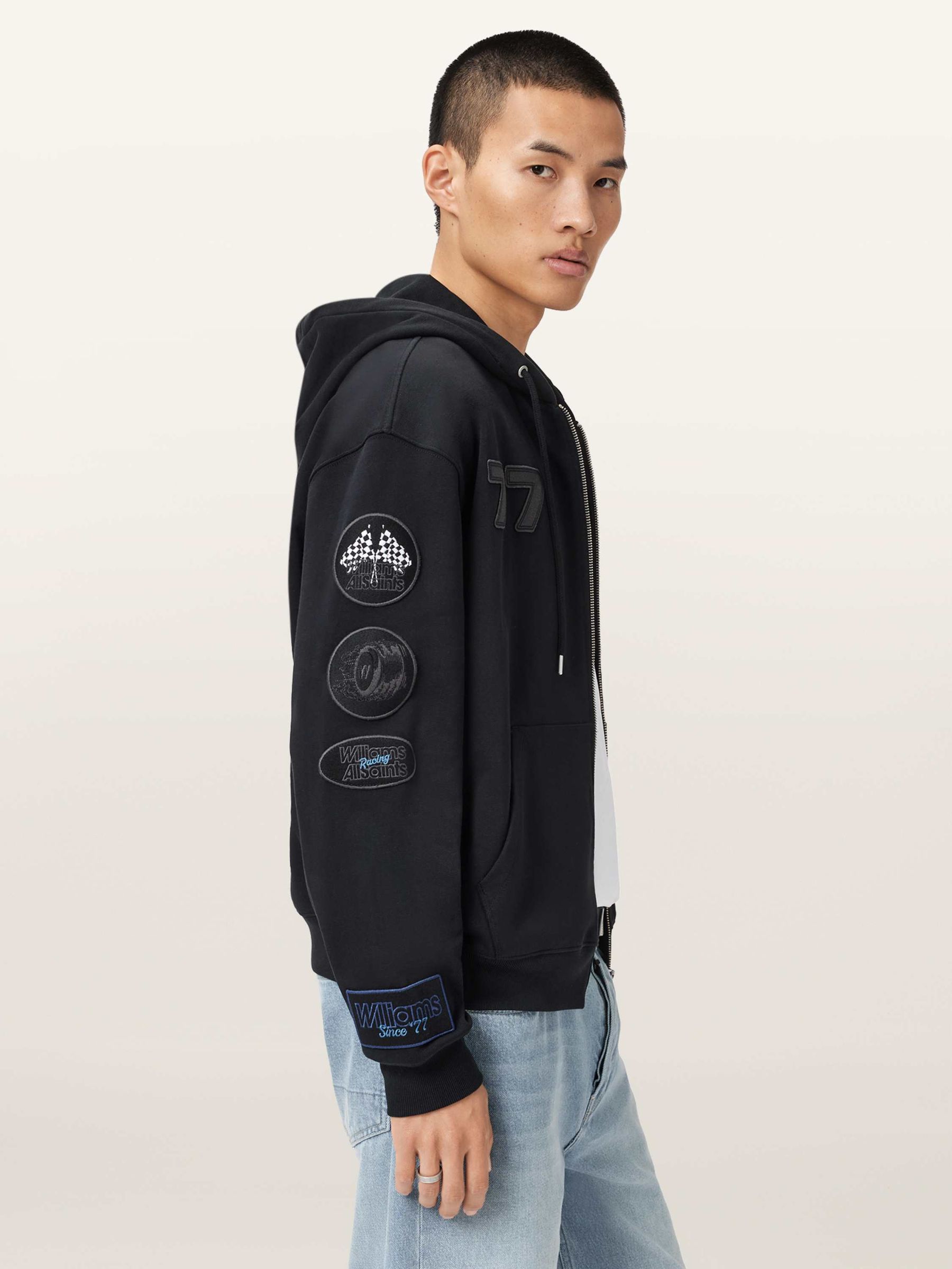Buy AllSaints Black Apex Zip Through Hoodie from Next USA