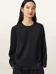 AllSaints Black Leanne Top - Image 3 of 8