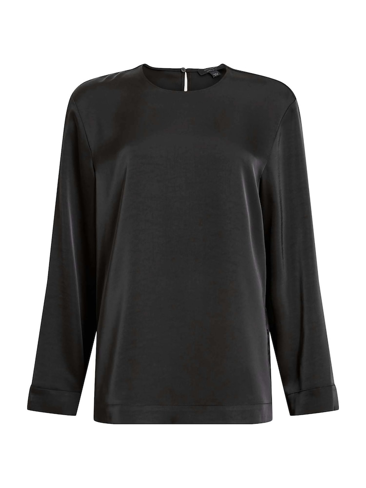 AllSaints Black Leanne Top - Image 8 of 8