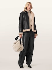 AllSaints Black Lorel Flying Jacket - Image 3 of 6