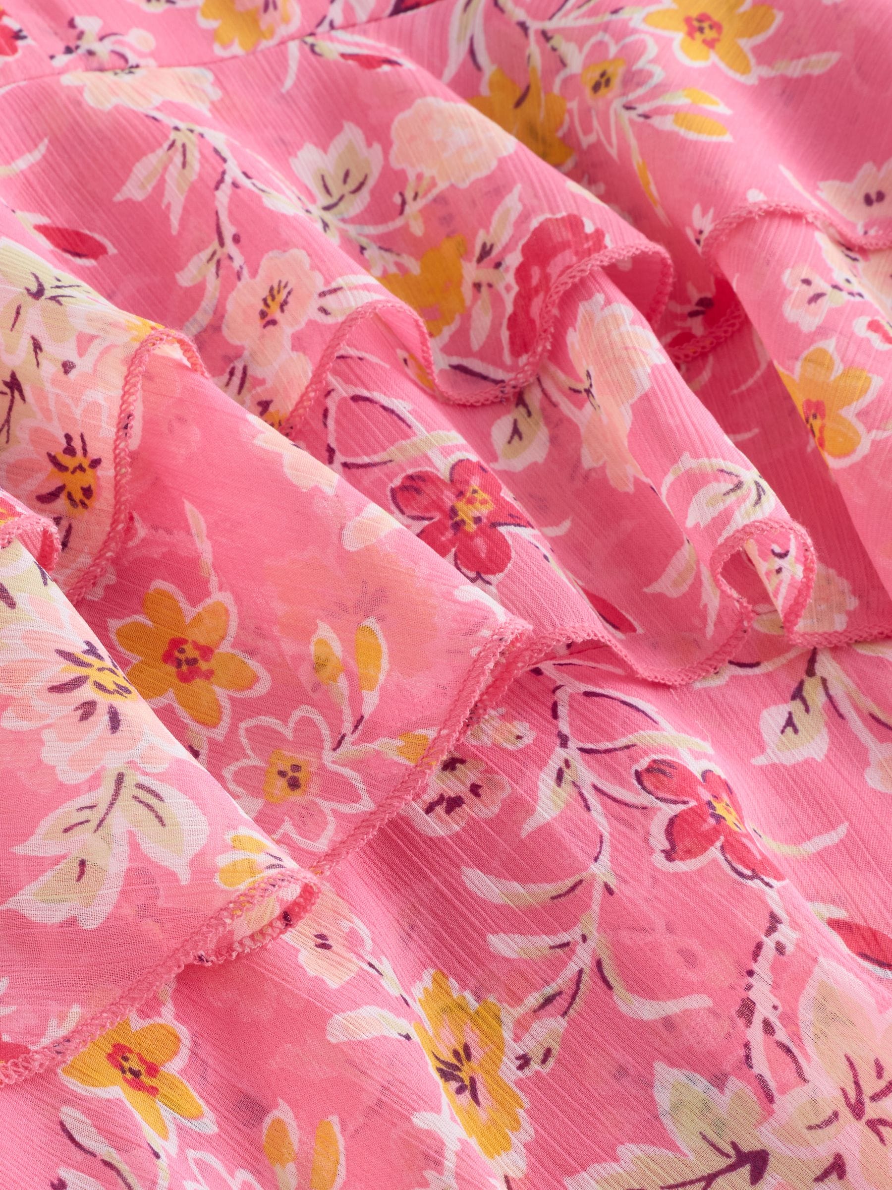 Buy Laura Ashley Pink Cassington Spray Ruffle Dress from Next Ireland
